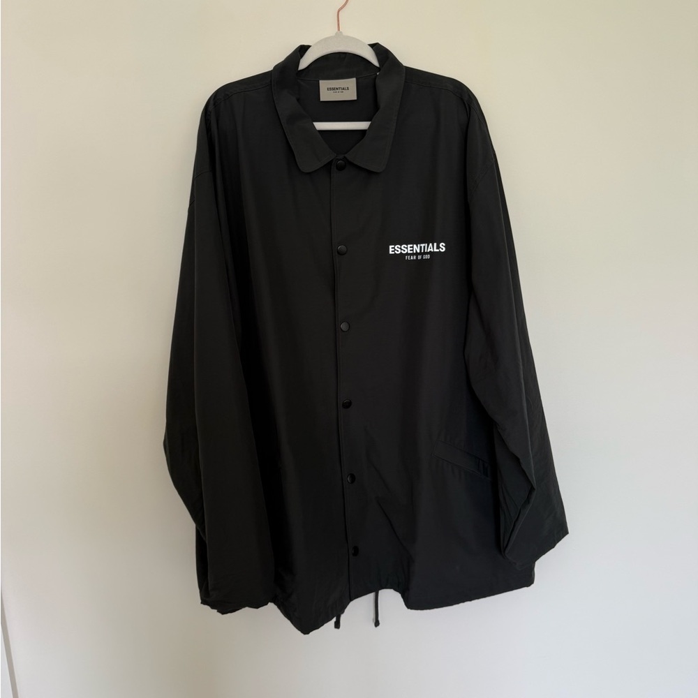 Essentials Black Lightweight Shirt Jacket